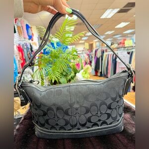 Coach Black Signature Shoulder Bag